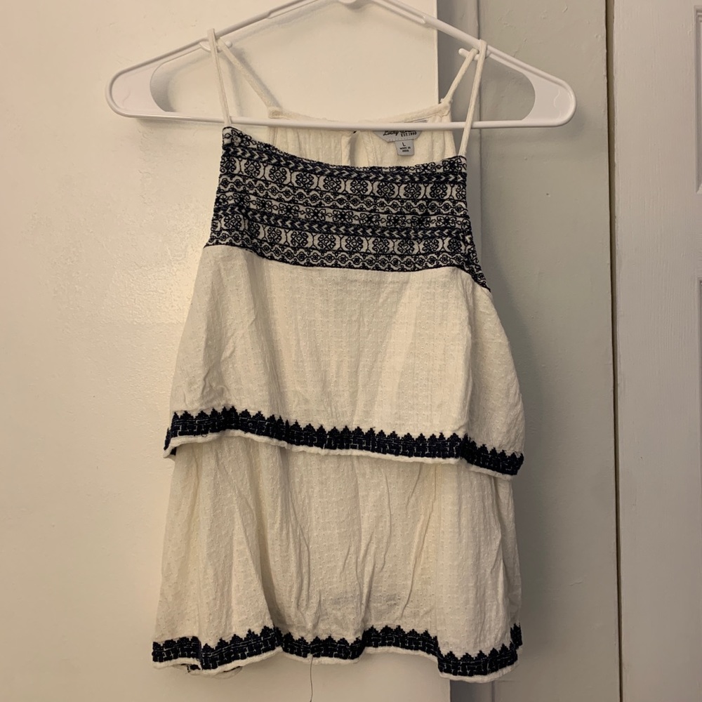 Lucky Brand tiered tank top, size L